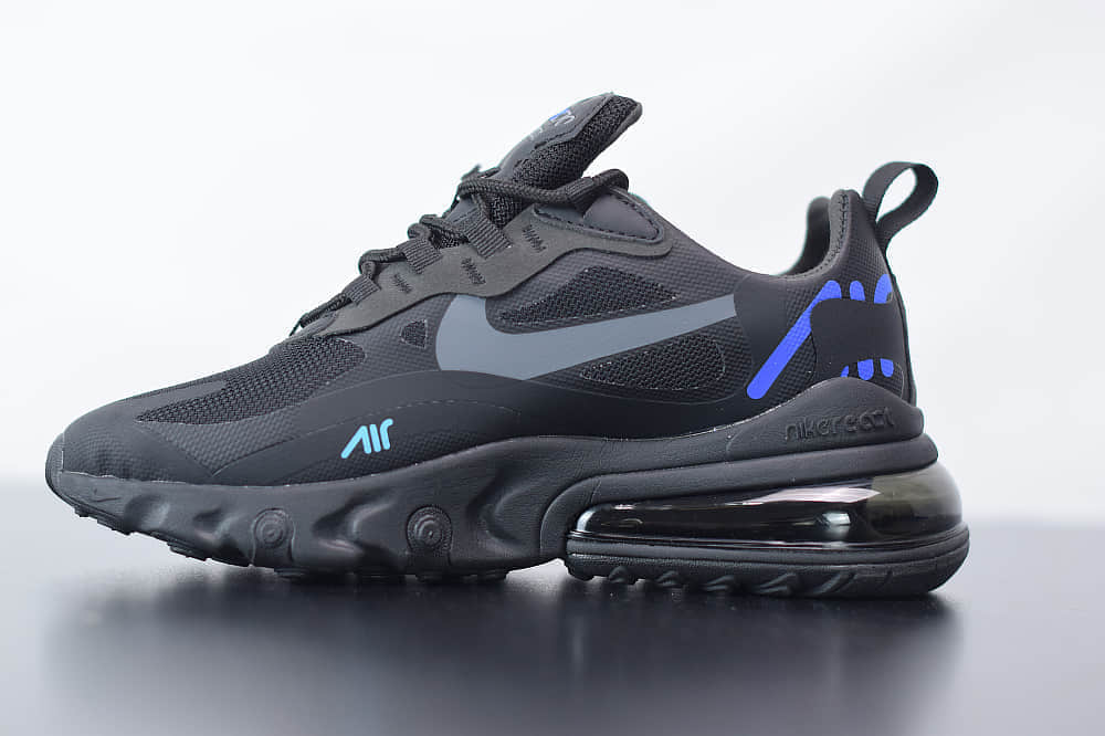 耐克Nike Air Max 270 React黑蓝色气垫运动鞋纯原版本 货号：CT2203-001