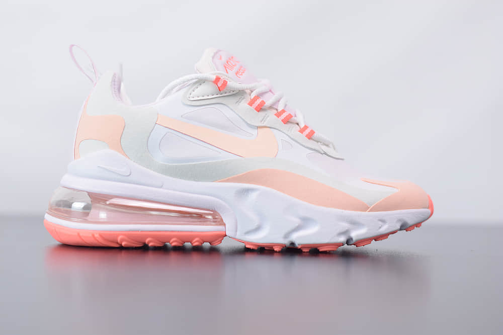 耐克Nike Air Max 270 React灰粉色气垫运动鞋纯原版本 货号:CJ0619-103