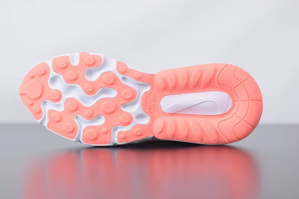 耐克Nike Air Max 270 React灰粉色气垫运动鞋纯原版本 货号:CJ0619-103