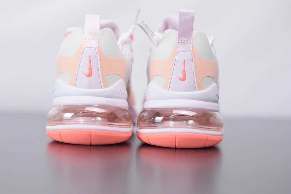 耐克Nike Air Max 270 React灰粉色气垫运动鞋纯原版本 货号:CJ0619-103