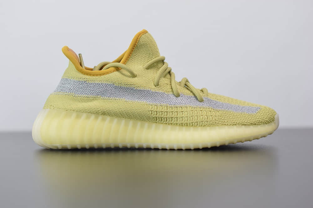 阿迪达斯ADIDAS YEZZY 350 V2黄侧透满天星休闲慢跑鞋纯原版本 货号:FX9034