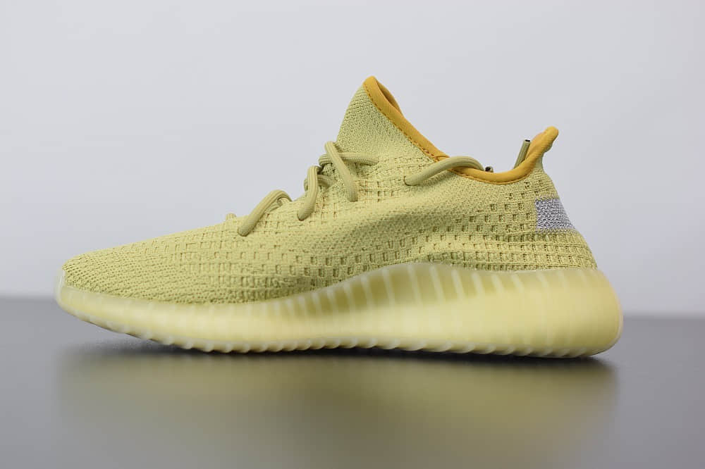 阿迪达斯ADIDAS YEZZY 350 V2黄侧透满天星休闲慢跑鞋纯原版本 货号:FX9034