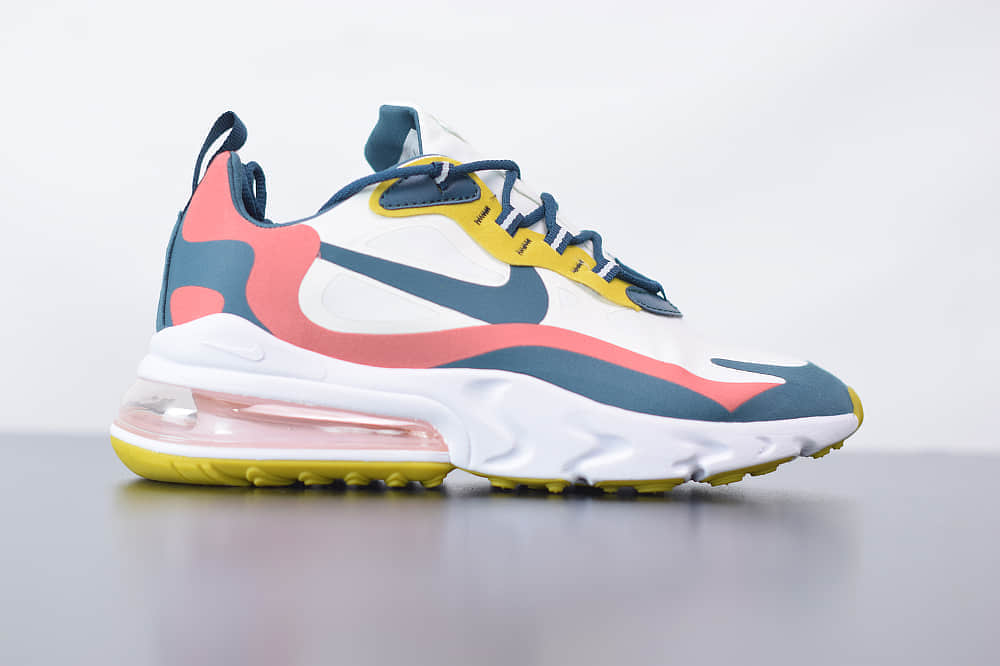 耐克Nike Air Max 270 React白蓝绿色气垫运动鞋纯原版本 货号：CT1264-103