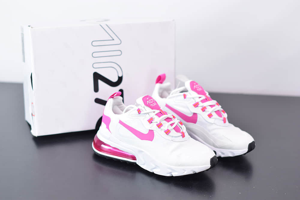 耐克Nike Air Max 270 React白粉色气垫运动鞋纯原版本 货号:CJ0619-100