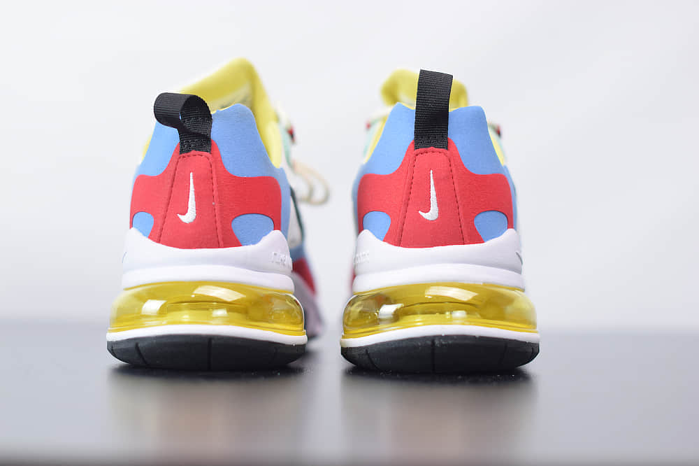 耐克Nike Air Max 270 React红黄蓝色气垫运动鞋纯原版本 货号：AT6174-002