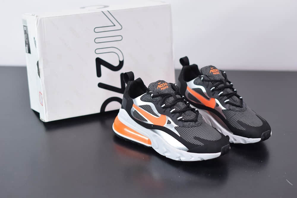 耐克Nike Air Max 270 React黑橙色气垫运动鞋纯原版本 货号：CQ4598-084