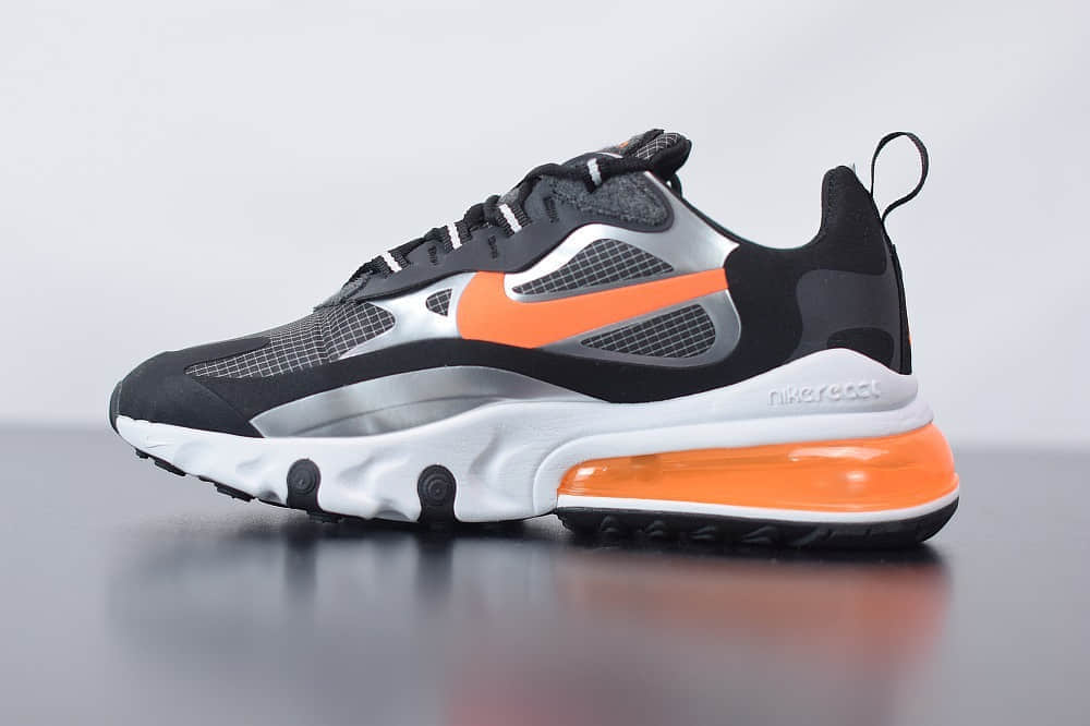 耐克Nike Air Max 270 React黑橙色气垫运动鞋纯原版本 货号：CQ4598-084