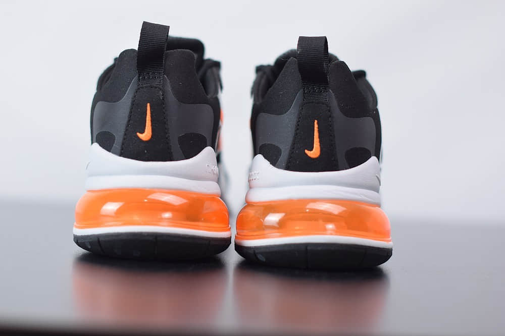 耐克Nike Air Max 270 React黑橙色气垫运动鞋纯原版本 货号：CQ4598-084