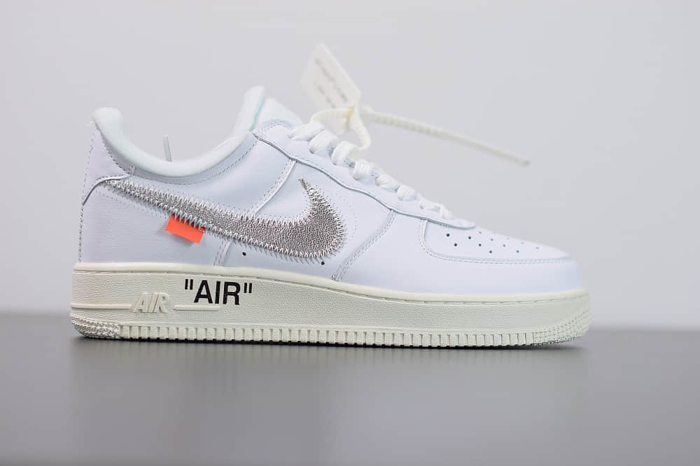 耐克OFF-WHITE X Air Force 1 OW空军一号联名白银低帮板鞋纯原版本 货号: AO4297-100