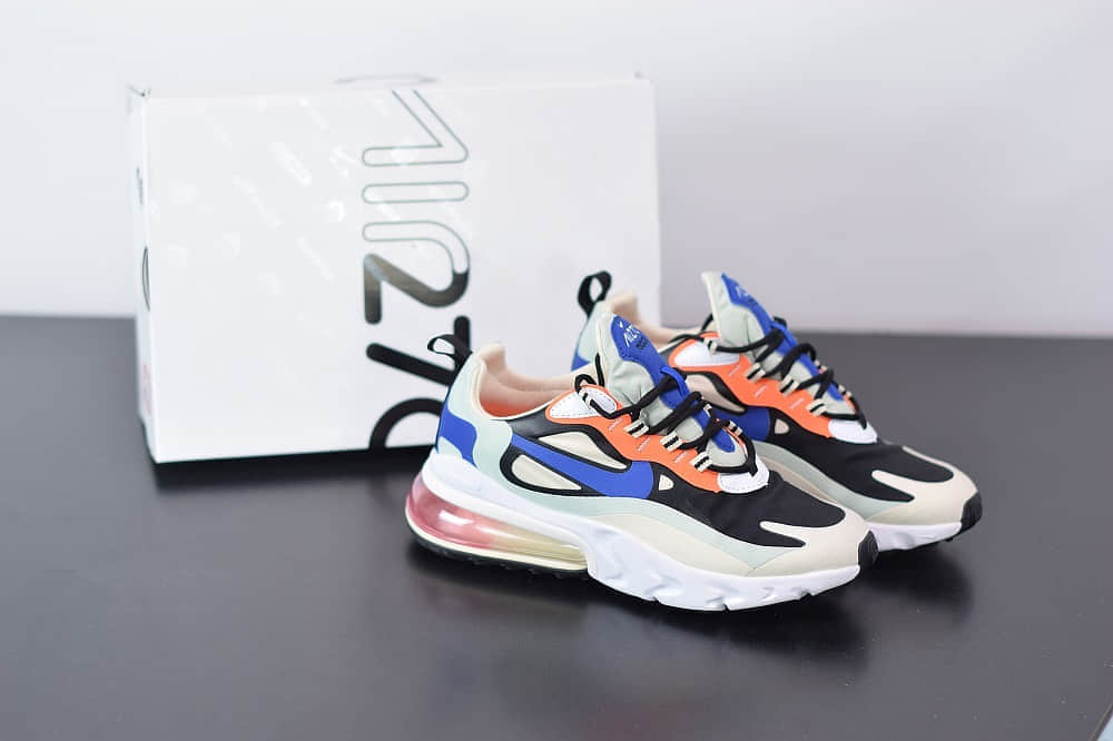 耐克Nike Air Max 270 React黑蓝色气垫运动鞋纯原版本 货号:CI3899-200