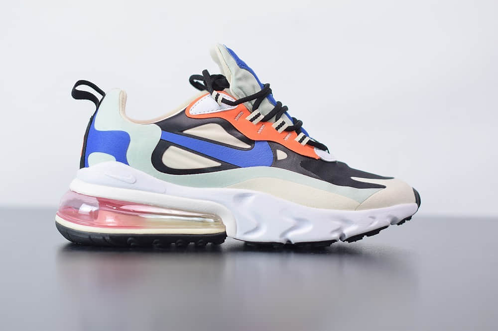 耐克Nike Air Max 270 React黑蓝色气垫运动鞋纯原版本 货号:CI3899-200
