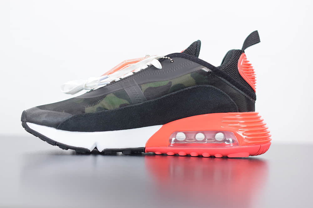 耐克Air Max 2090黑白红色色半掌气垫跑鞋纯原版本  货号:CU9174-600