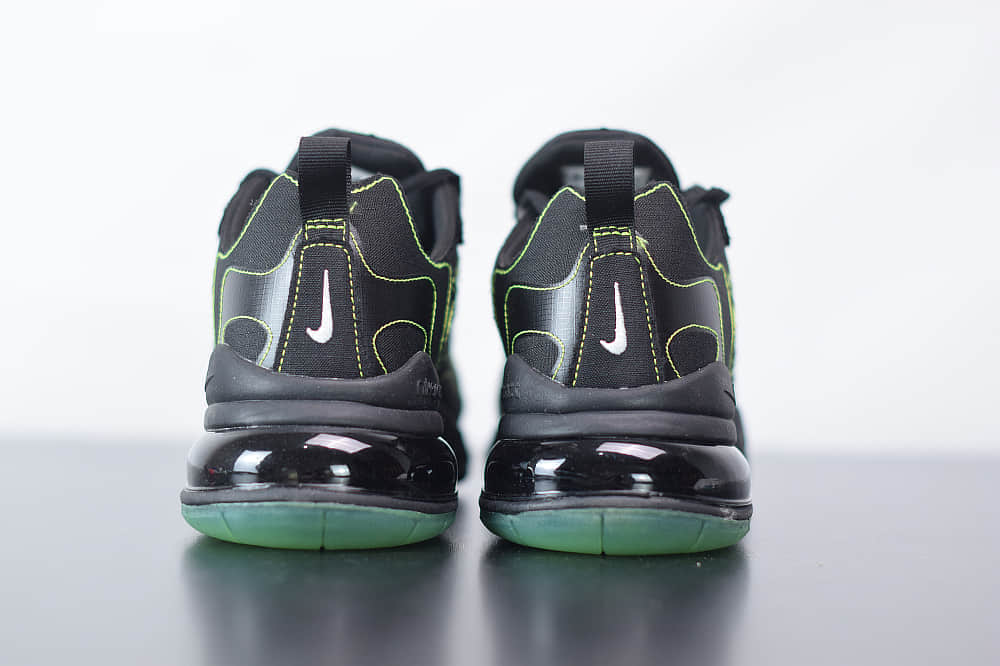 耐克Nike Air Max 270 React黑荧光绿气垫运动鞋纯原版本 货号：CQ6549-001