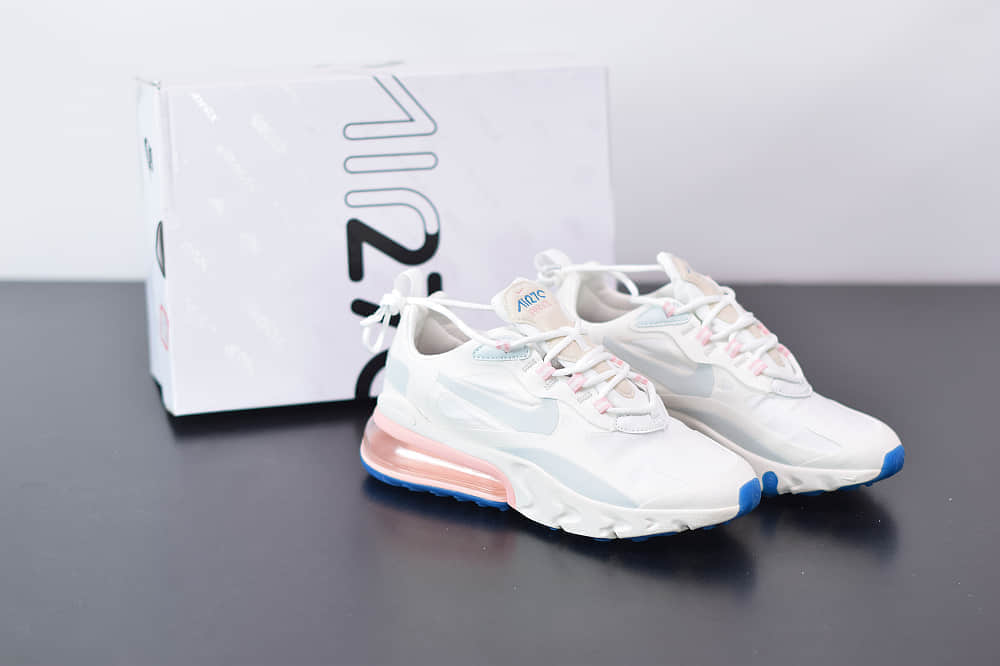 耐克Nike Air Max 270 React粉蓝色气垫运动鞋纯原版本 货号:AT6174-100