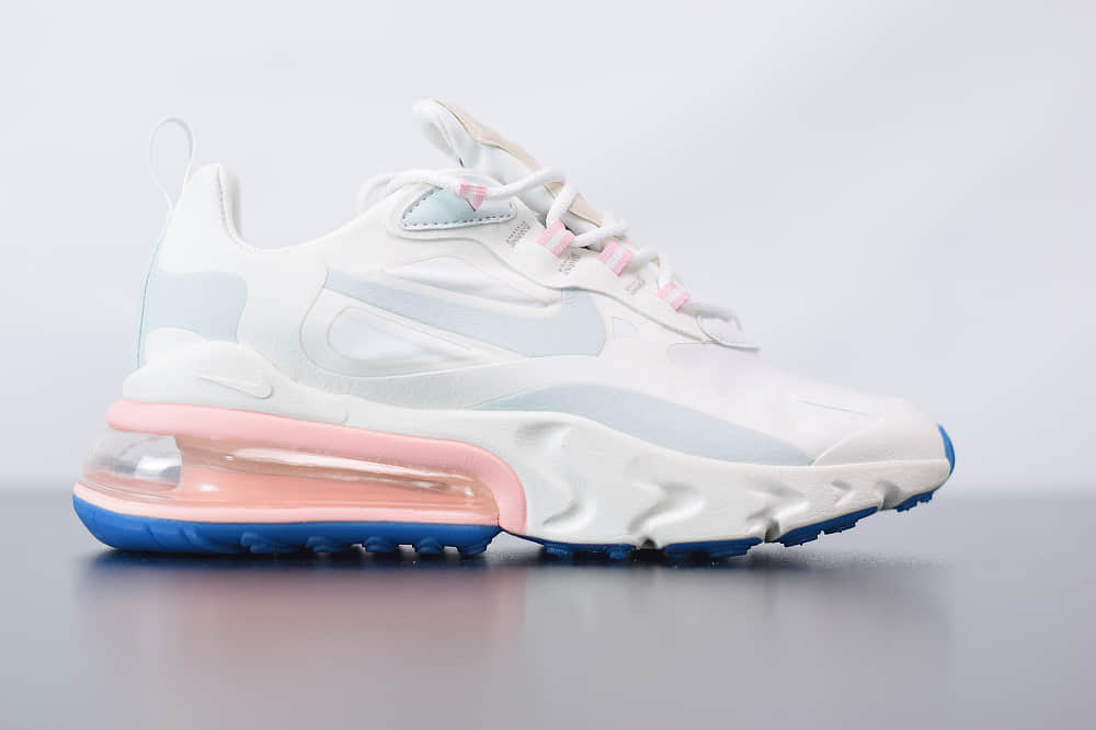 耐克Nike Air Max 270 React粉蓝色气垫运动鞋纯原版本 货号:AT6174-100