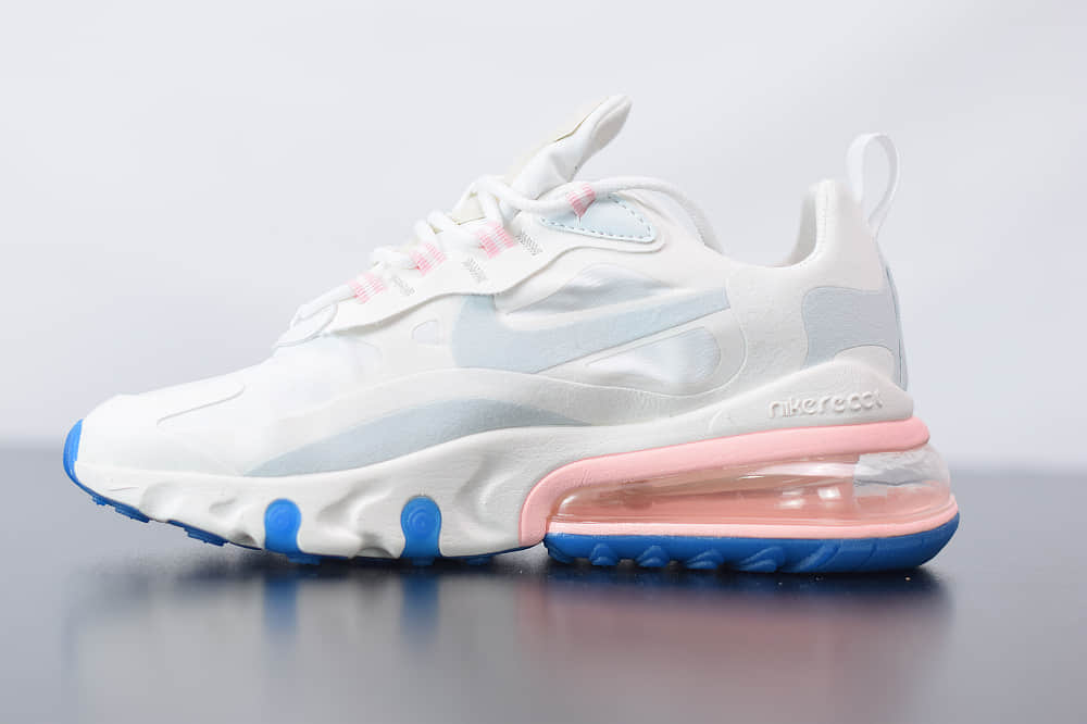 耐克Nike Air Max 270 React粉蓝色气垫运动鞋纯原版本 货号:AT6174-100