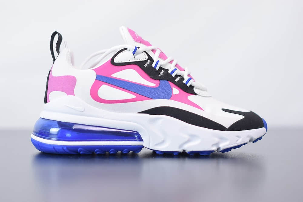 耐克Nike Air Max 270 React白蓝粉气垫运动鞋纯原版本 货号:CI3899-100