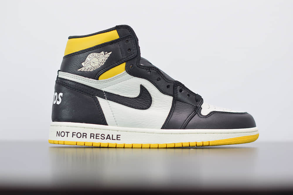 乔丹Air Jordan 1 RETRO HIGH 禁止转卖黑黄高帮篮球鞋纯原版本 货号：861428-107