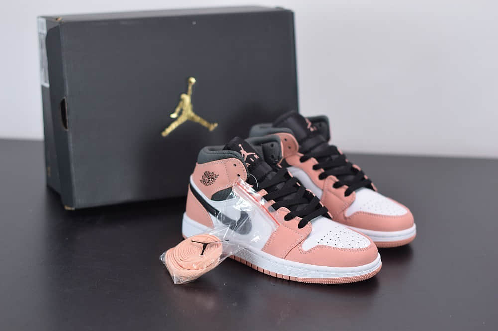 乔丹Air Jordan 1 MID樱花粉中帮篮球鞋纯原版本 货号:555112-603