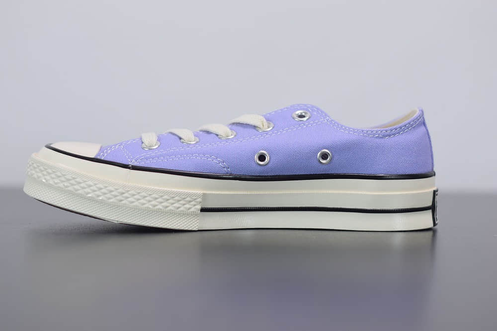 匡威converse all star1970S三星标低帮香芋紫硫化帆布鞋纯原版本 货号：164405C