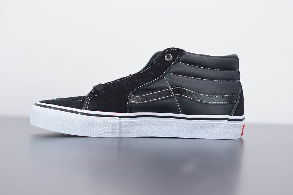 万斯Vans SK8-Mid Pro中帮黑色帆布滑板鞋纯原版本 货号:VN0A347UVGD
