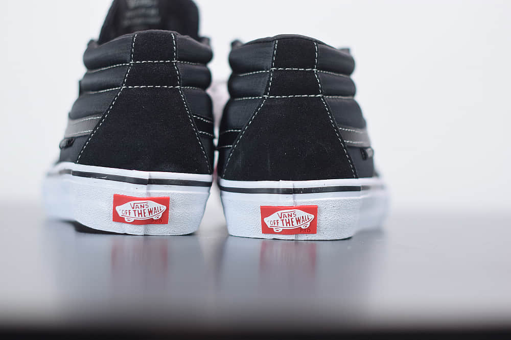 万斯Vans SK8-Mid Pro中帮黑色帆布滑板鞋纯原版本 货号:VN0A347UVGD