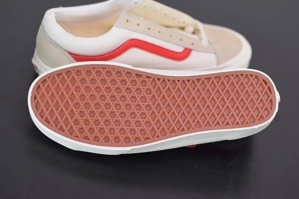 万斯Vans Style 36 Marshmal low权志龙同款低帮米白红帆布鞋纯原版本 货号:VN0A3DZ3PXS