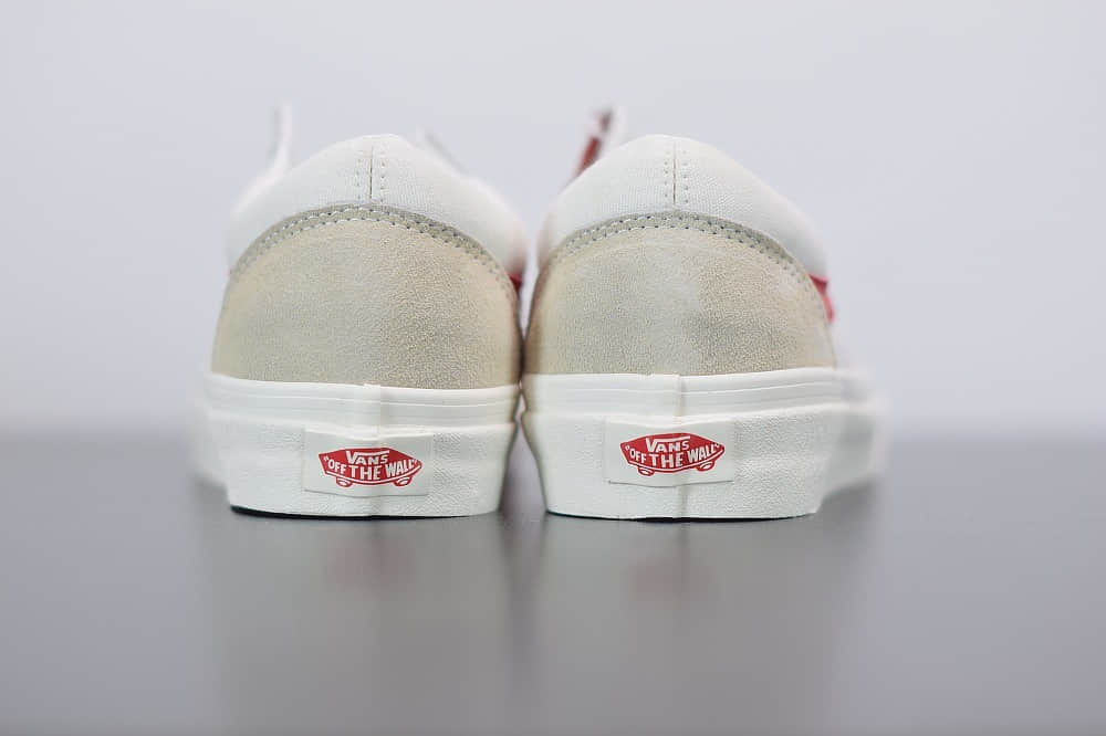 万斯Vans Style 36 Marshmal low权志龙同款低帮米白红帆布鞋纯原版本 货号:VN0A3DZ3PXS