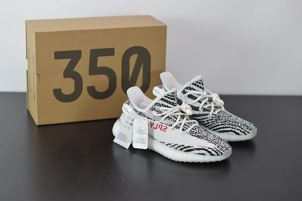 阿迪达斯AdidasOWF Yeezy Boost 350V2白斑马慢跑鞋纯原版本 货号:CP9654