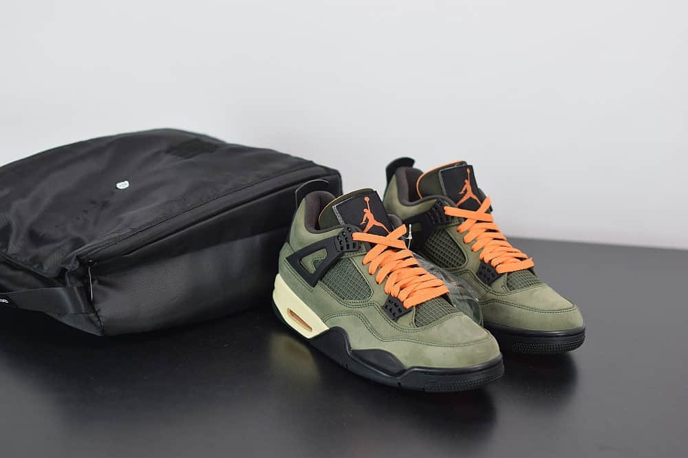 乔丹Jordan4 x Travis Scott Olive联名橄榄绿麂皮篮球鞋纯原版本 货号:JBM351-M1