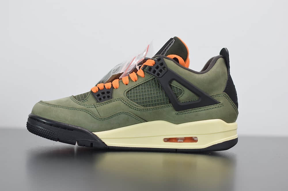 乔丹Jordan4 x Travis Scott Olive联名橄榄绿麂皮篮球鞋纯原版本 货号:JBM351-M1
