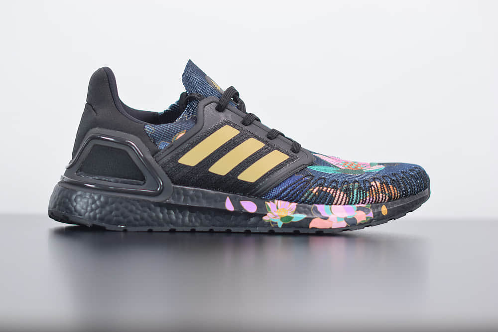 阿迪达斯Adidas Ultra Boost 20中国年荷花超弹力爆米花中底休闲跑步鞋纯原版本 货号:FW4310