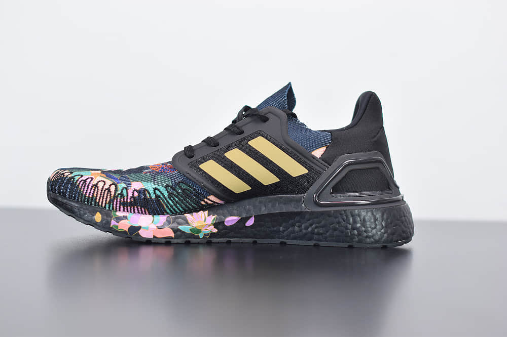 阿迪达斯Adidas Ultra Boost 20中国年荷花超弹力爆米花中底休闲跑步鞋纯原版本 货号:FW4310
