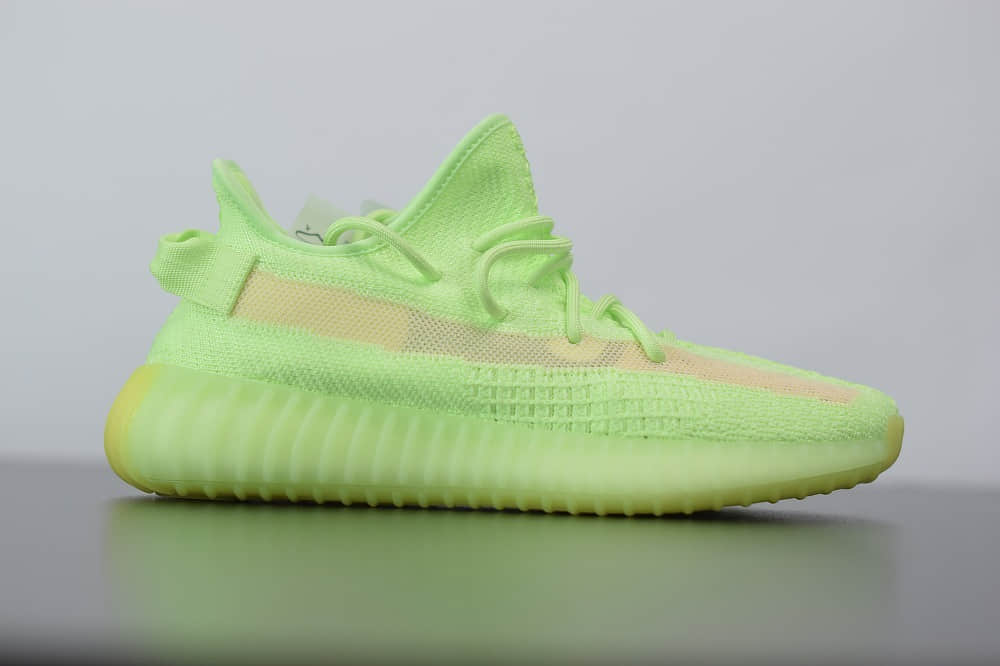 阿迪达斯Adidas Yeezy Boost 350 V2荧光绿休闲慢跑鞋纯原版本 货号:EG5293