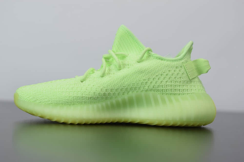 阿迪达斯Adidas Yeezy Boost 350 V2荧光绿休闲慢跑鞋纯原版本 货号:EG5293