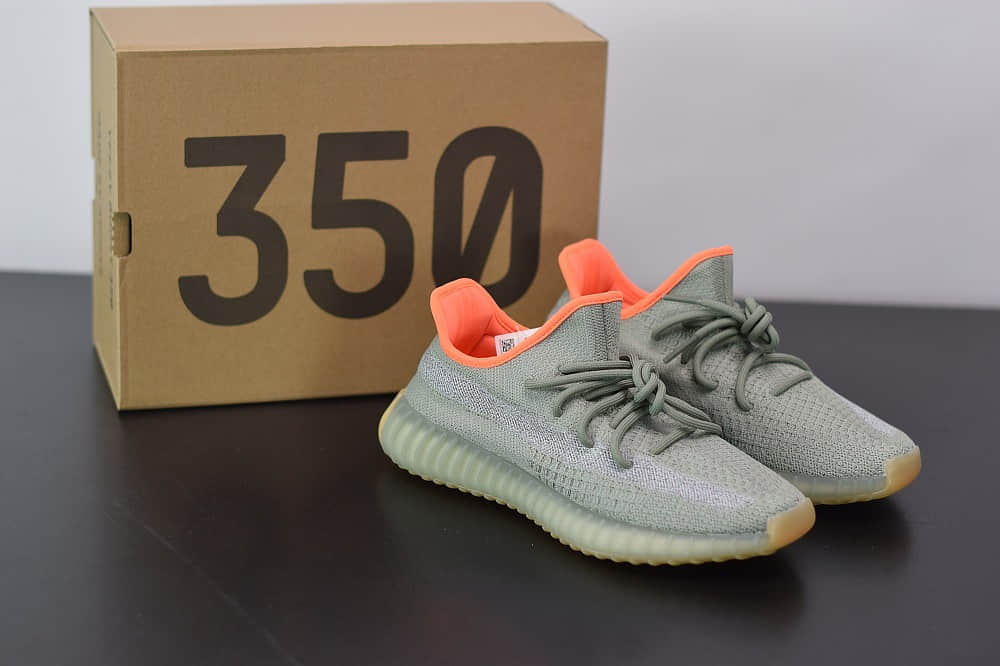 阿迪达斯ADIDAS YEZZY 350 V2鼠尾草休闲慢跑鞋纯原版本 货号:FX9035
