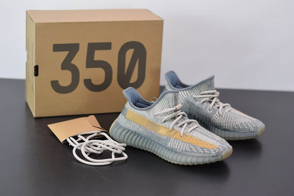 阿迪达斯ADIDAS YEZZY 350 V2灰蓝配色休闲慢跑鞋纯原版本 货号:FZ5421