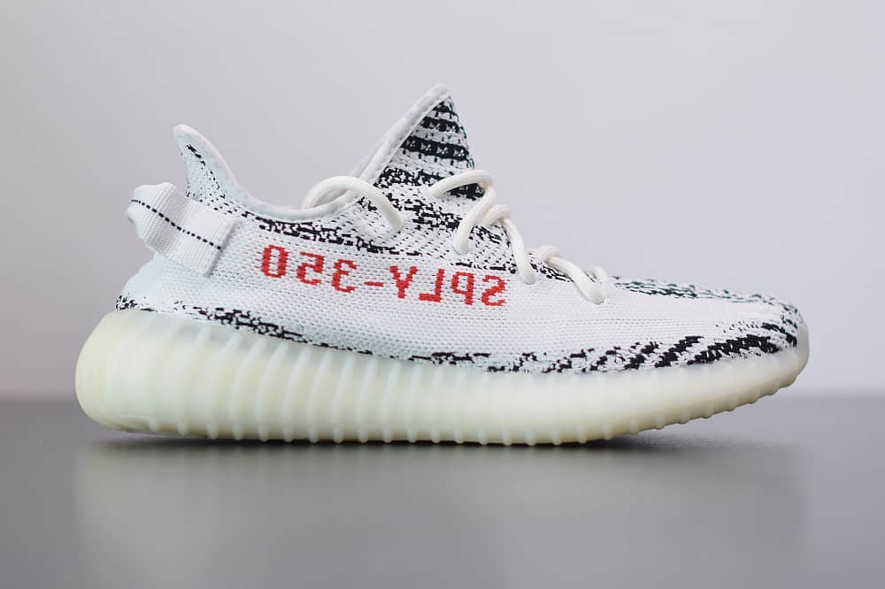 阿迪达斯ADIDAS YEZZY 350 V2白斑马爆米花休闲慢跑鞋纯原版本 货号:CP9654