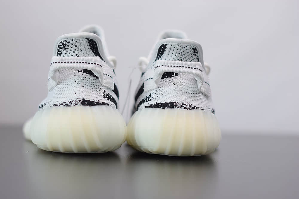 阿迪达斯ADIDAS YEZZY 350 V2白斑马爆米花休闲慢跑鞋纯原版本 货号:CP9654