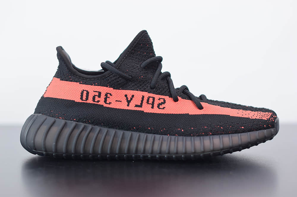 阿迪达斯ADIDAS YEZZY 350 V2黑红爆米花休闲慢跑鞋纯原版本 货号:BY9612