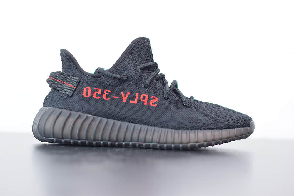 阿迪达斯ADIDAS YEZZY 350 V2黑红字爆米花休闲慢跑鞋纯原版本 货号:CP9652