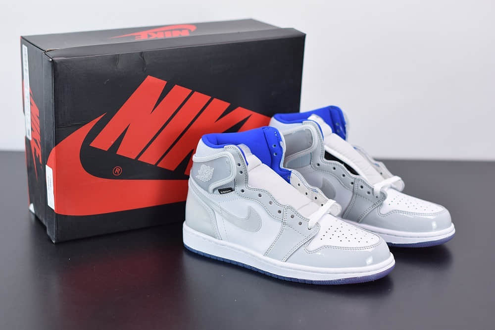 乔丹Air Jordan 1 Zoom R2T “Racer Blue” 白蓝小迪奥高帮板鞋纯原版本 货号:CK6637-104