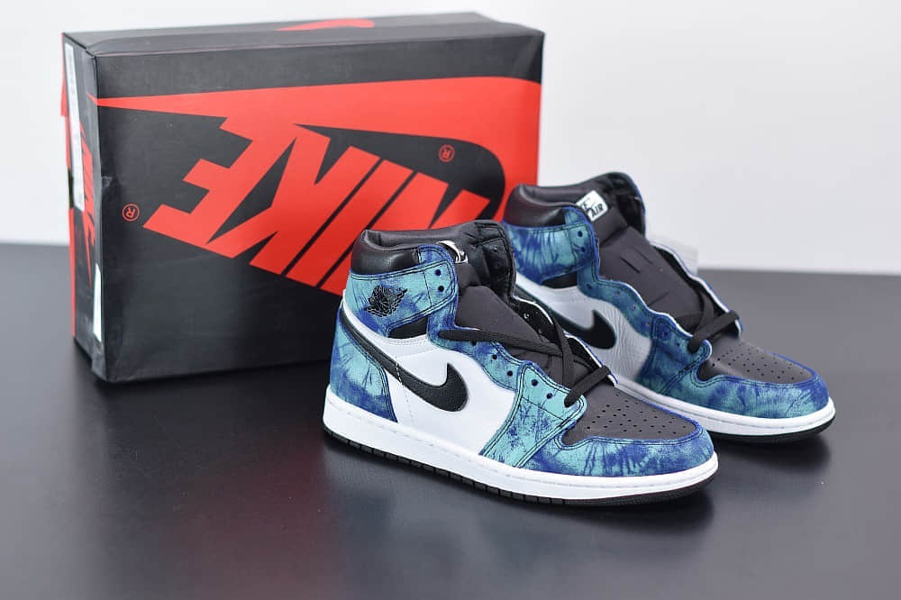 乔丹AirJordan 1 Retro Tie-Day AJ1高帮扎染配色板鞋纯原版本 货号：CD0461-100