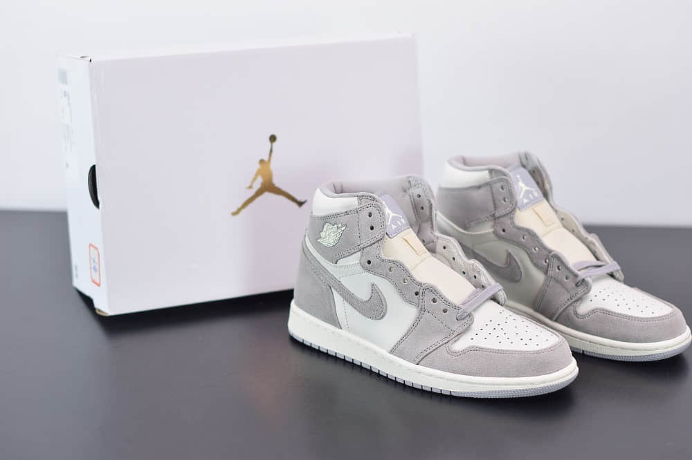 乔丹Air Jordan 1 Retro High Premium AJ1 高帮芋白灰配色纯原版本 货号： AH7389-101