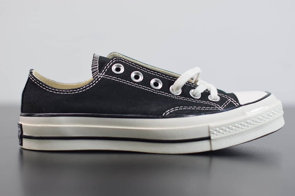 匡威converse all star1970S三星标低帮经典纯黑硫化帆布鞋纯原版本 货号:162058C