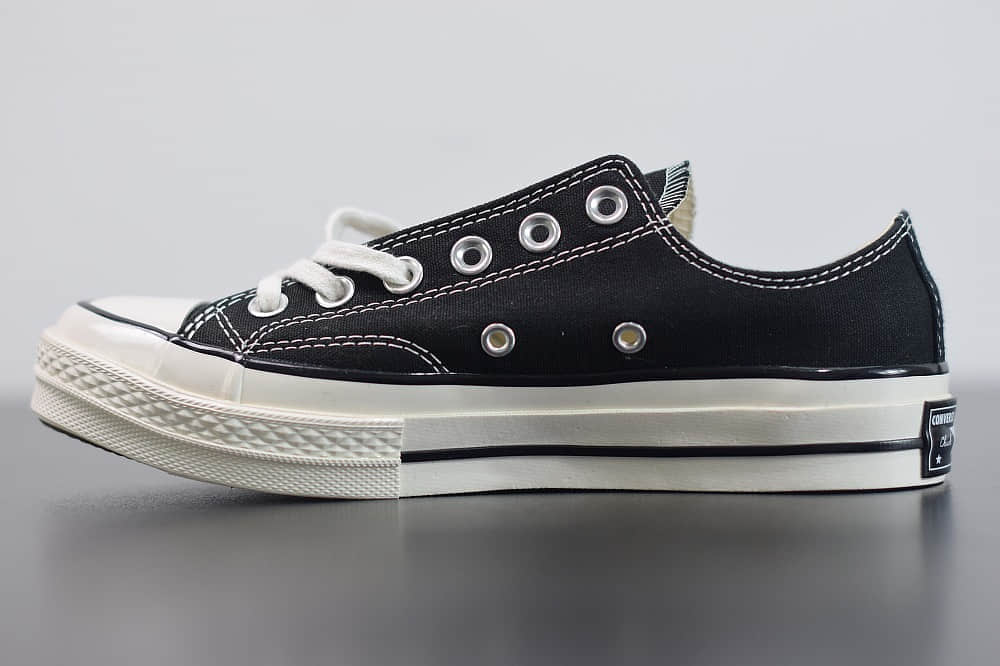 匡威converse all star1970S三星标低帮经典纯黑硫化帆布鞋纯原版本 货号:162058C
