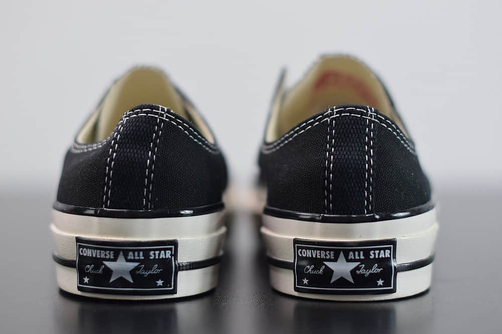 匡威converse all star1970S三星标低帮经典纯黑硫化帆布鞋纯原版本 货号:162058C