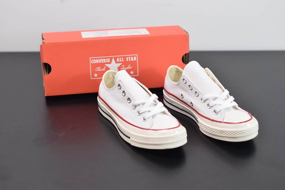 匡威converse all star1970S三星标低帮经典纯白硫化帆布鞋纯原版本 货号:162065C