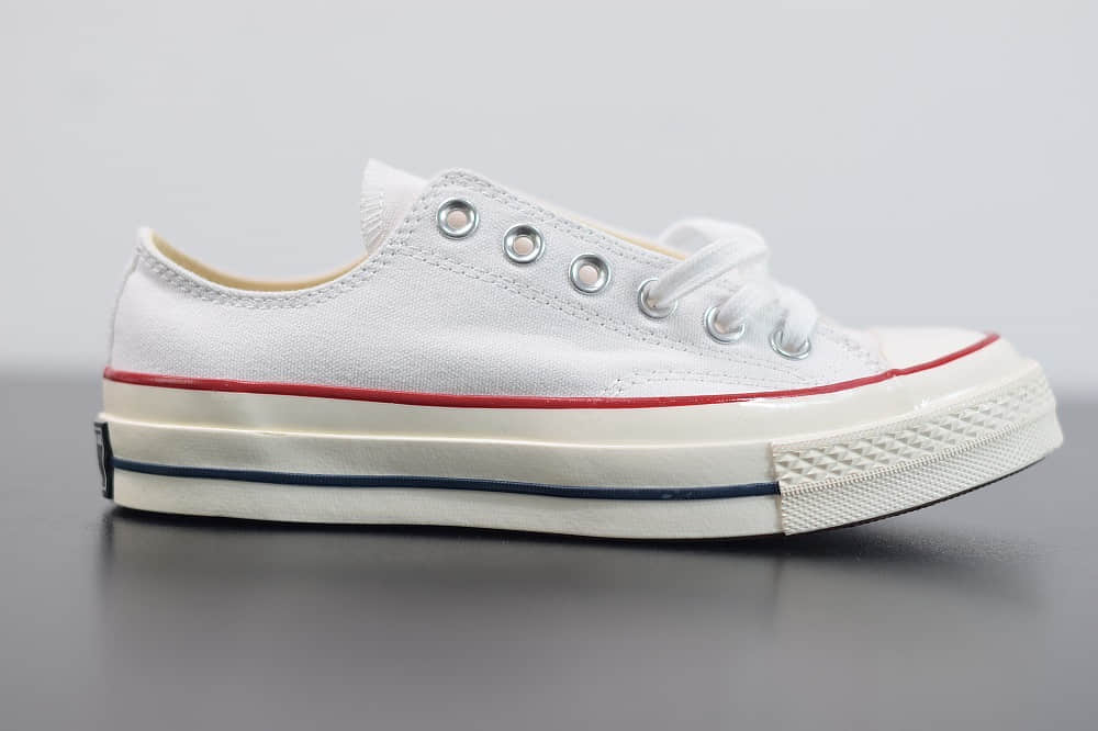 匡威converse all star1970S三星标低帮经典纯白硫化帆布鞋纯原版本 货号:162065C