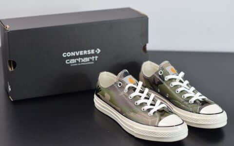 匡威Converse Chuck Taylor All Star 1970s OXBrown Duck低帮经典陆军迷彩深绿黑休闲运动硫化帆布鞋纯原版本 货号:165559C